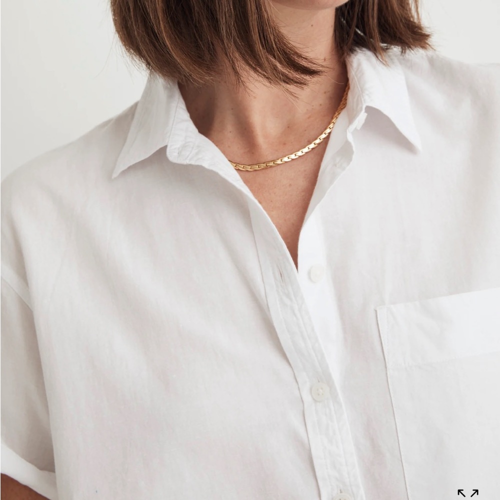 Madewell Cropped Utility Button Up Shirt - Picture 2 of 8